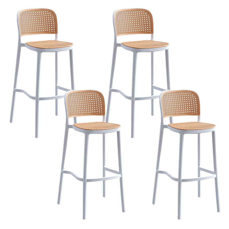 Scandinavian Plastic Low Back Counter Stool Plastic Home Furniture in Matte Finish