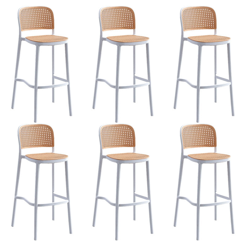 Scandinavian Plastic Low Back Counter Stool Plastic Home Furniture in Matte Finish