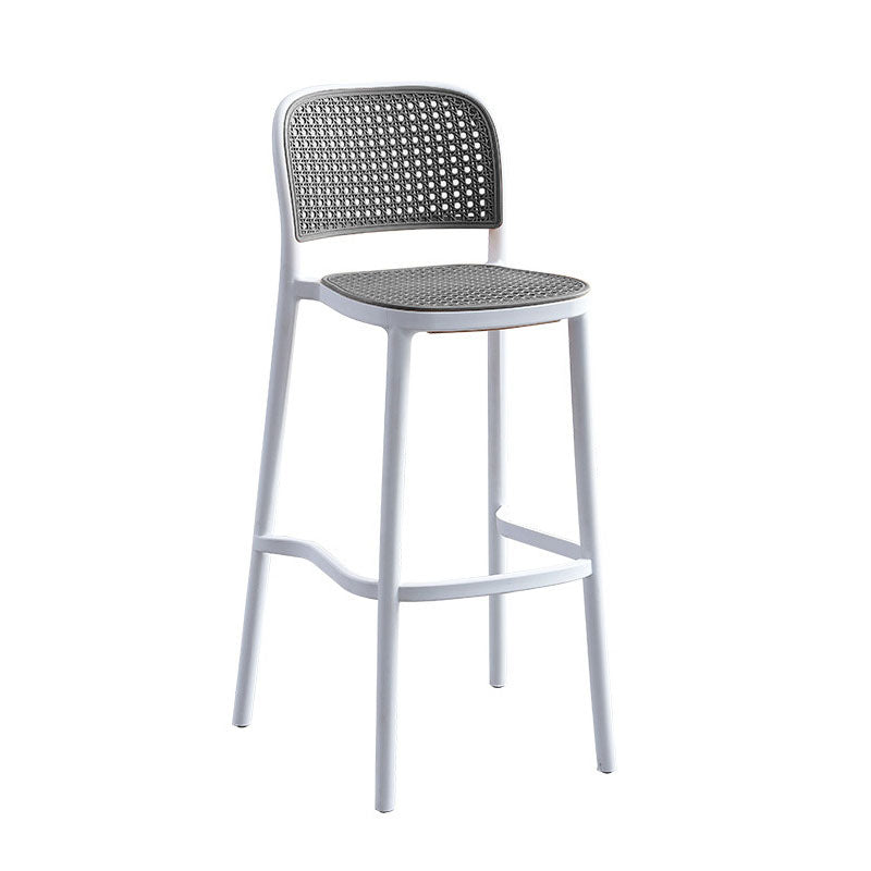 Scandinavian Plastic Low Back Counter Stool Plastic Home Furniture in Matte Finish