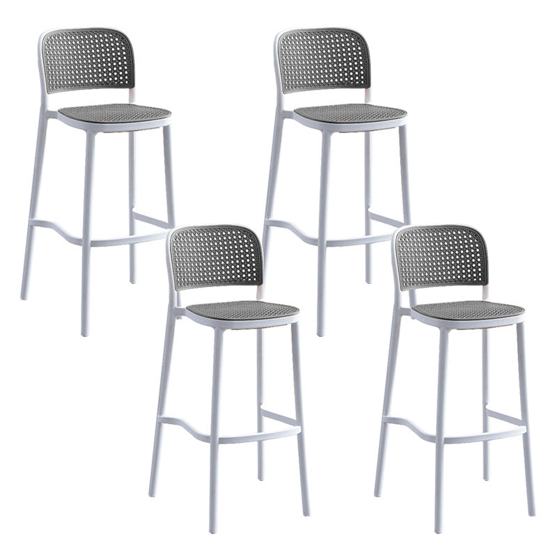 Scandinavian Plastic Low Back Counter Stool Plastic Home Furniture in Matte Finish
