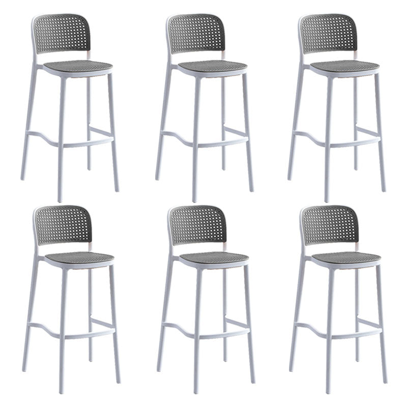 Scandinavian Plastic Low Back Counter Stool Plastic Home Furniture in Matte Finish