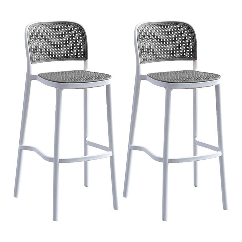 Scandinavian Plastic Low Back Counter Stool Plastic Home Furniture in Matte Finish