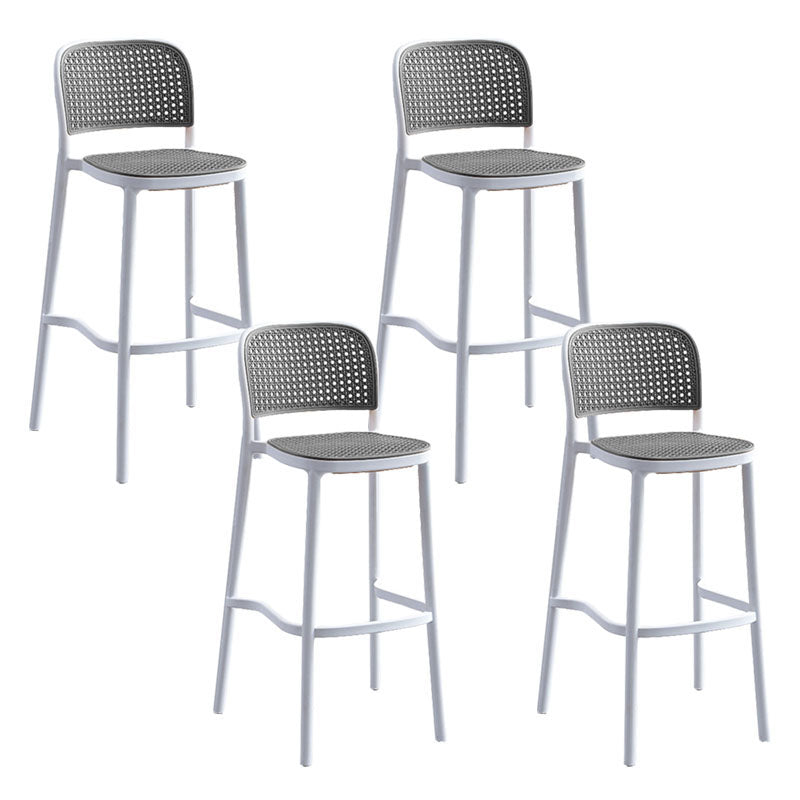 Scandinavian Plastic Low Back Counter Stool Plastic Home Furniture in Matte Finish