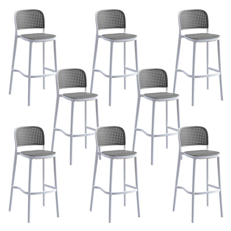 Scandinavian Plastic Low Back Counter Stool Plastic Home Furniture in Matte Finish
