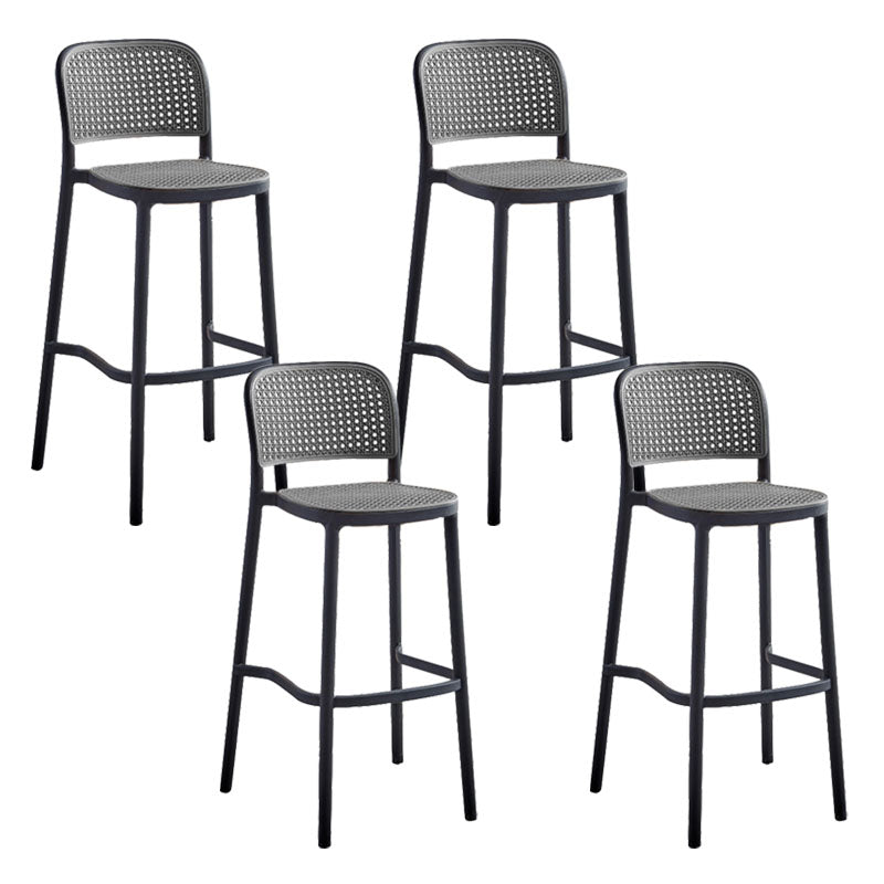 Scandinavian Plastic Low Back Counter Stool Plastic Home Furniture in Matte Finish