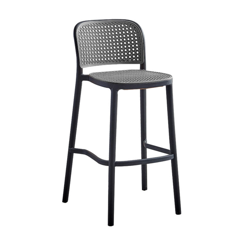 Scandinavian Plastic Low Back Counter Stool Plastic Home Furniture in Matte Finish