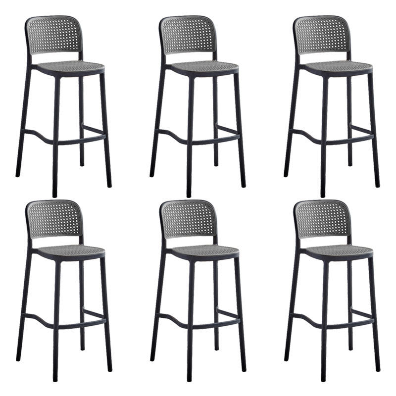 Scandinavian Plastic Low Back Counter Stool Plastic Home Furniture in Matte Finish
