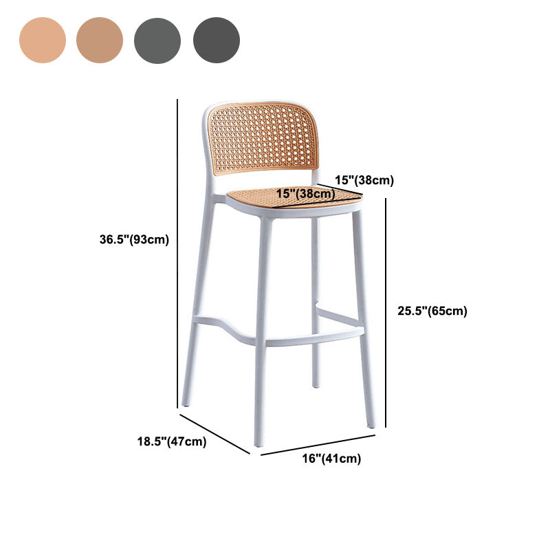 Scandinavian Plastic Low Back Counter Stool Plastic Home Furniture in Matte Finish