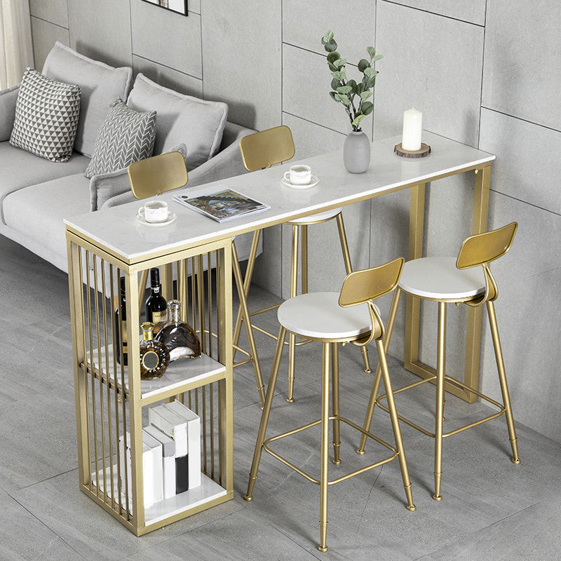 Rectangular Bar Table Set Glam 1/2/3/5 Pieces Bar Table and Stools for Dining Room