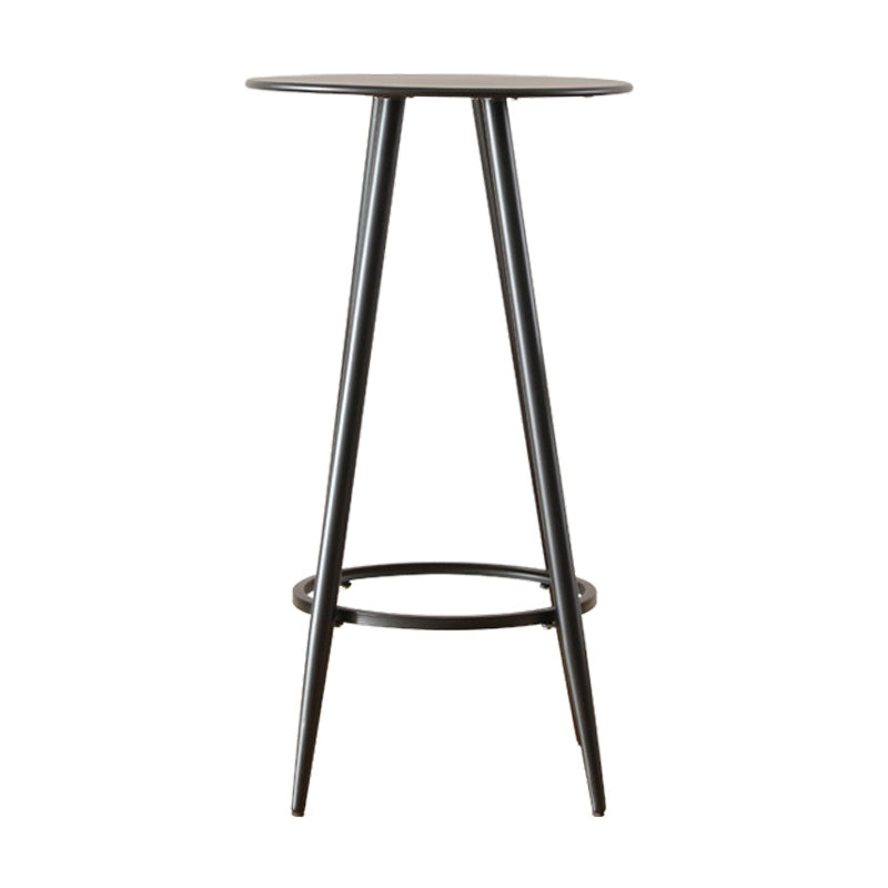 1/2/3 Pieces Industrial Round Bar Table Set Iron Bistro Set with Footrest