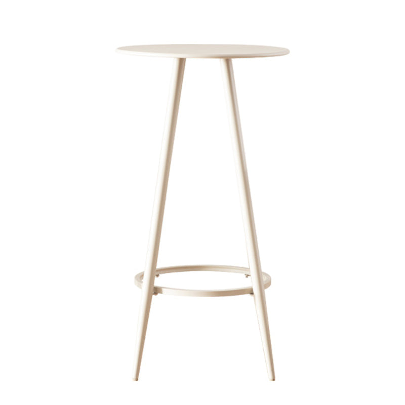 1/2/3 Pieces Industrial Round Bar Table Set Iron Bistro Set with Footrest