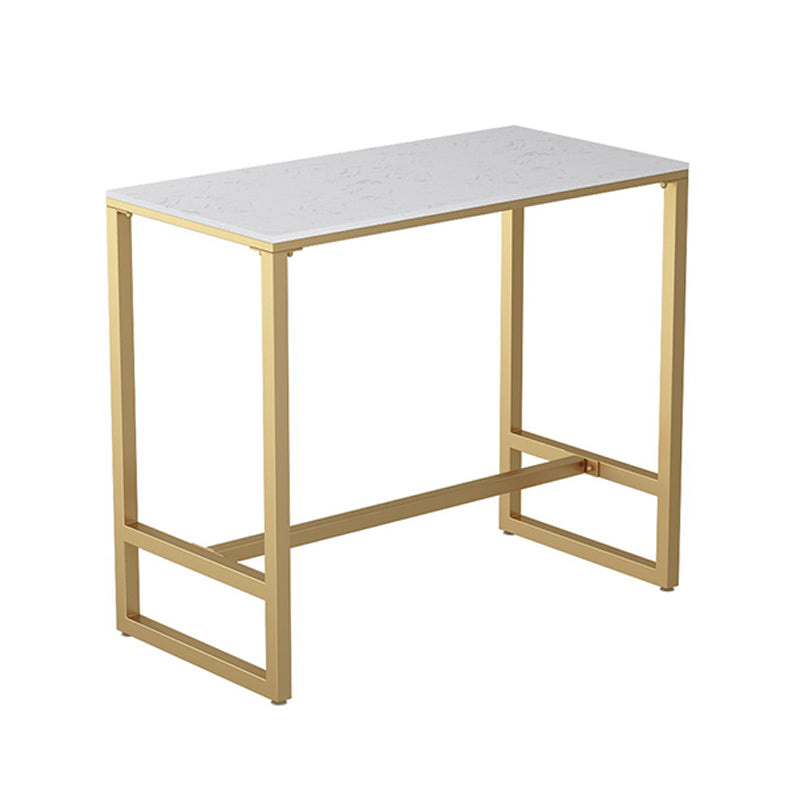 Gold Metal Pub Table Set for Small Places Glam Faux Leather 1/3/5 Pieces Bar Set