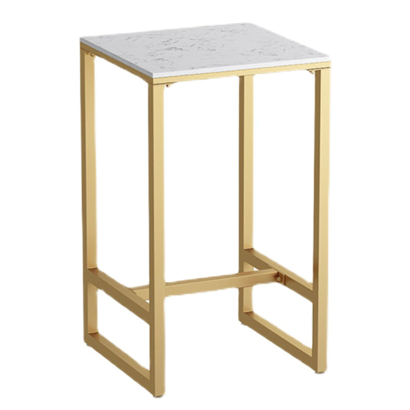 Gold Metal Pub Table Set for Small Places Glam Faux Leather 1/3/5 Pieces Bar Set