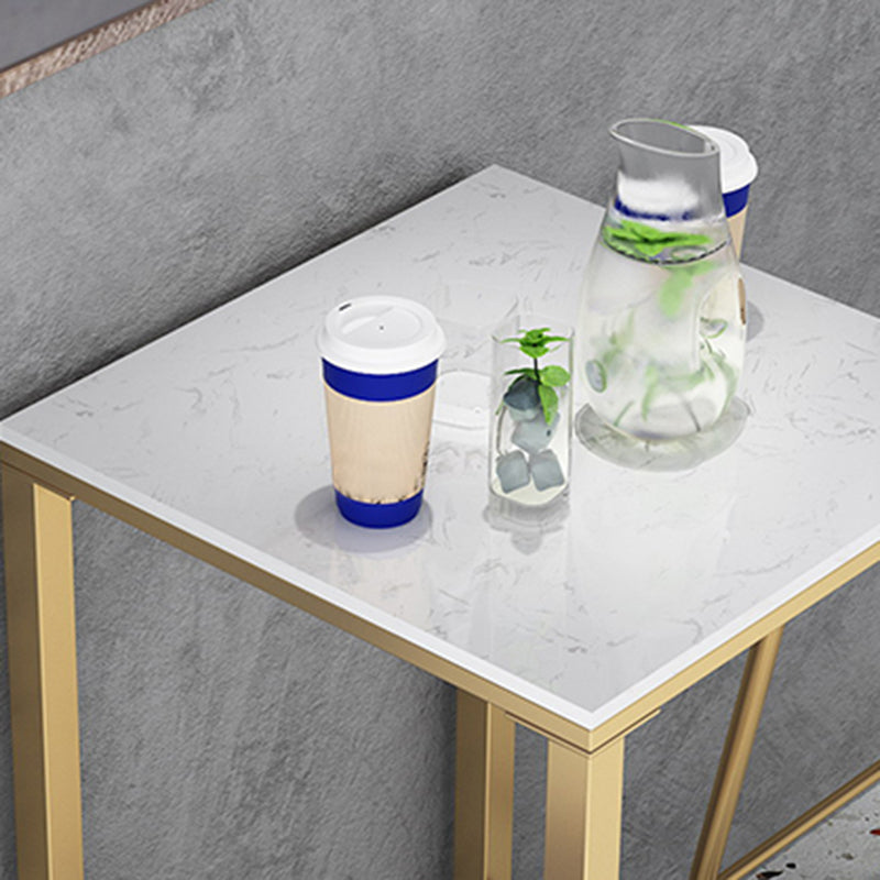 Gold Metal Pub Table Set for Small Places Glam Faux Leather 1/3/5 Pieces Bar Set