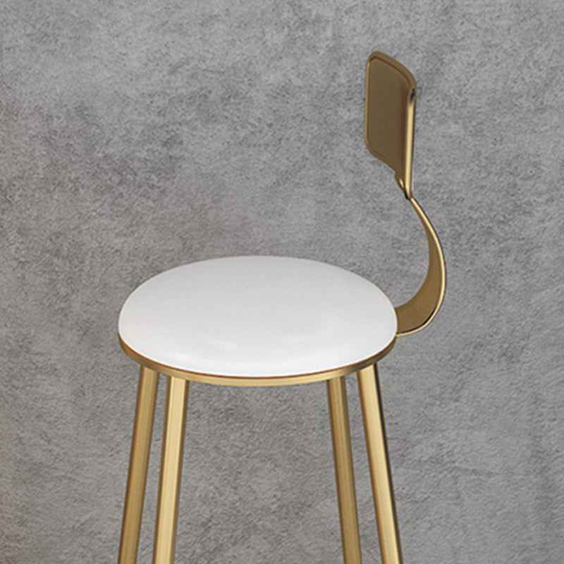 Gold Metal Pub Table Set for Small Places Glam Faux Leather 1/3/5 Pieces Bar Set