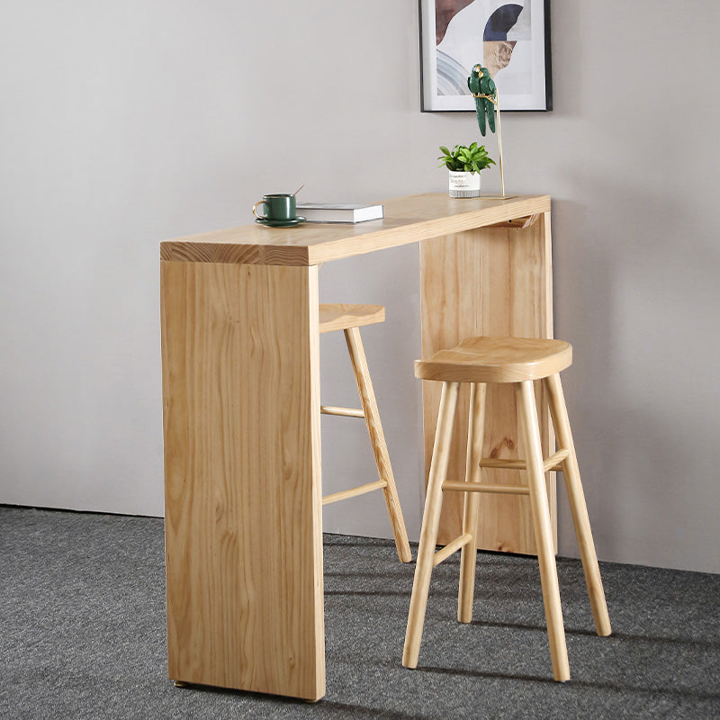 Full Natural Bar Table Set Contemporary 1/2/3 Pieces Rectangular Pub Table Set