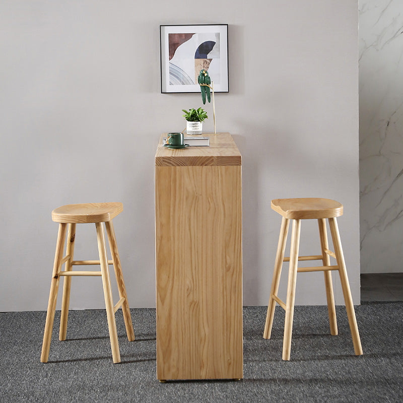 Full Natural Bar Table Set Contemporary 1/2/3 Pieces Rectangular Pub Table Set