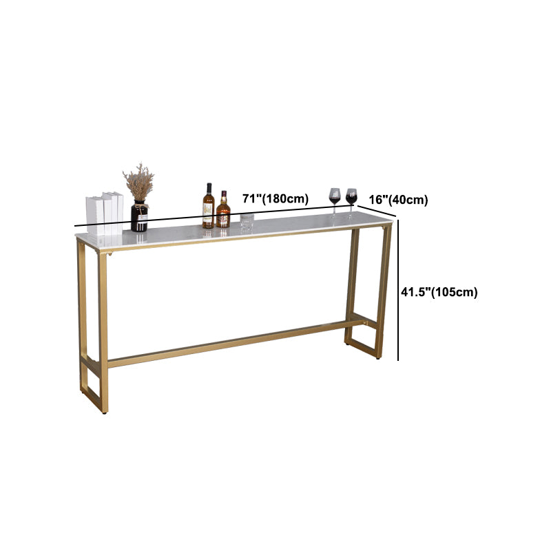Glam Style Rectangle Bar Table 1/2/5 Pieces Faux Marble Counter Table for Indoor