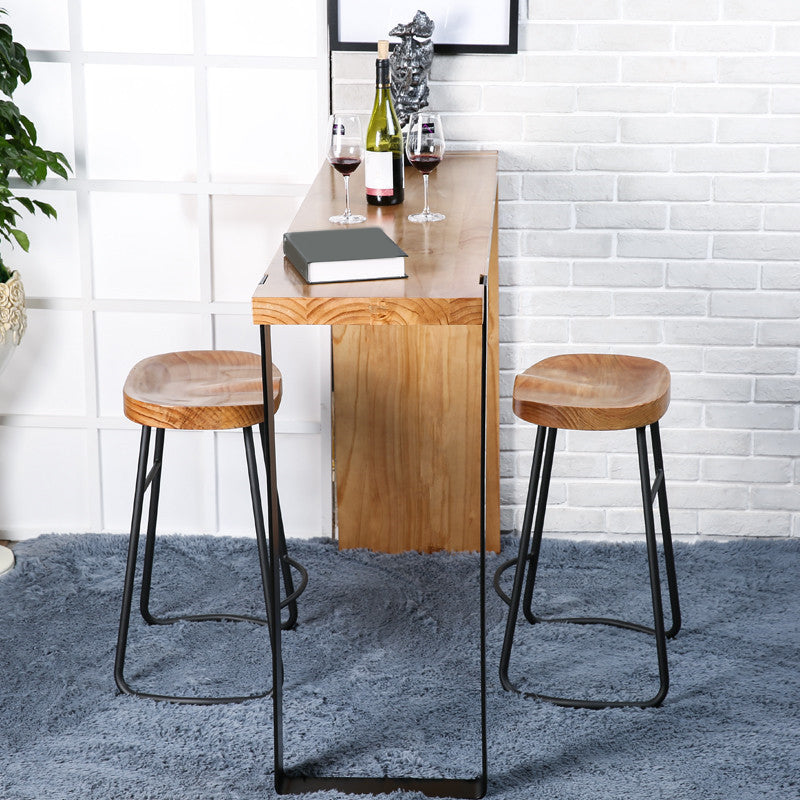 Solid Wood Modern Pub Table Set for Home Metal 1/3 Piece Bar Set