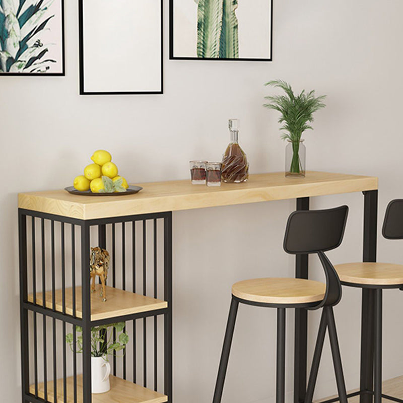 1/2/3 Pieces Industrial Bar Table and Stools Solid Wood and Metal Bar Table Set