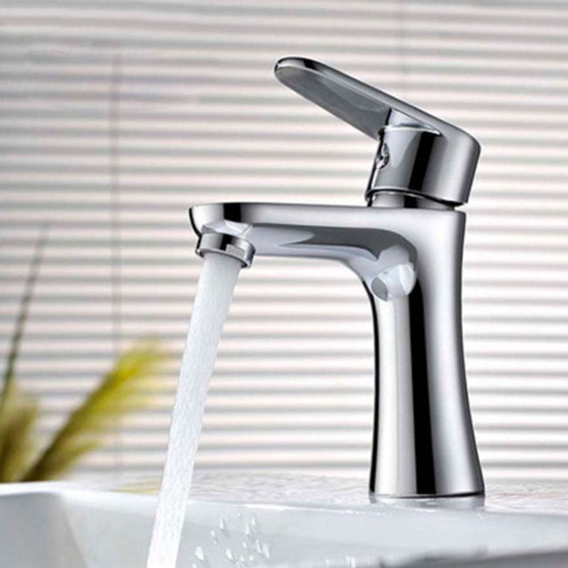 Single Handle Basin Lavatory Faucet Low Arc Brass Bathroom Faucet