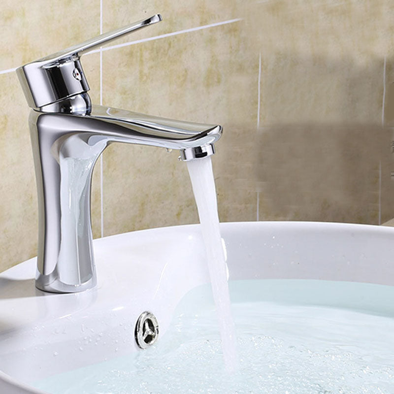 Single Handle Basin Lavatory Faucet Low Arc Brass Bathroom Faucet