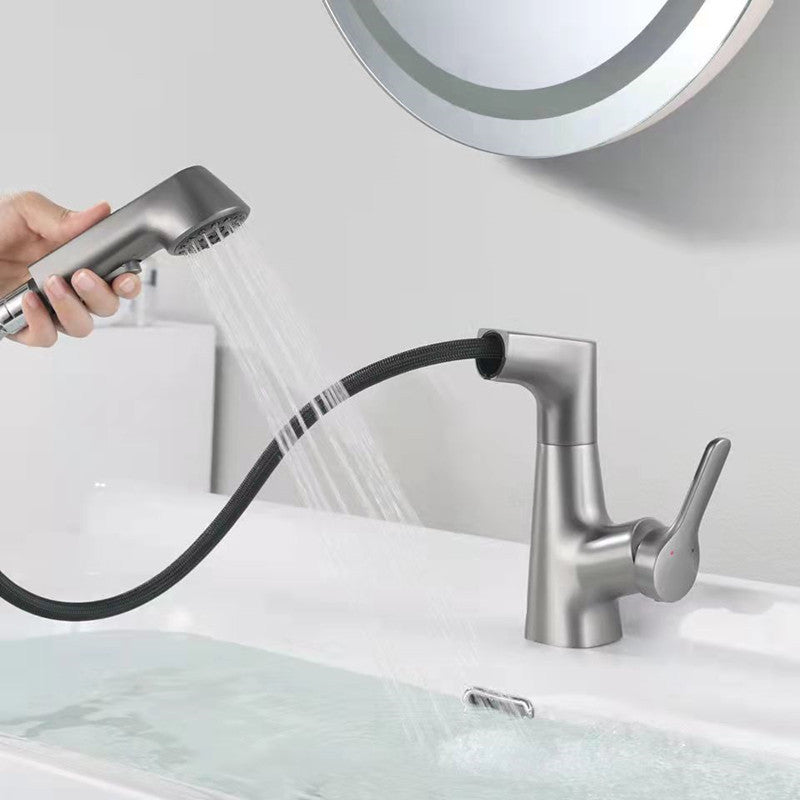 Modern Vessel Sink Faucet Brass Lever Handles Swivel Spout Bathroom Vessel Faucet