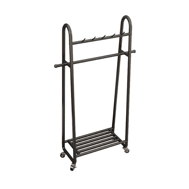 Glam Entryway Kit Hanging Rail Lower Shelf and Hooks Hall Stand with Castors