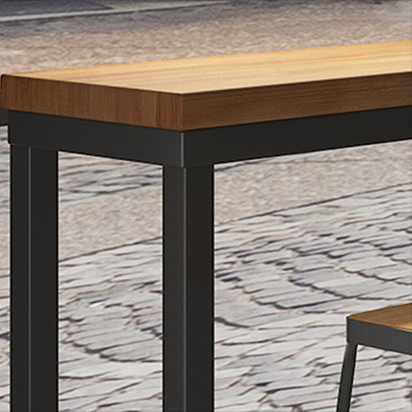 Solid Wood Pub Table Bar Height Industrial Rectangle Bar Table for Indoor Use