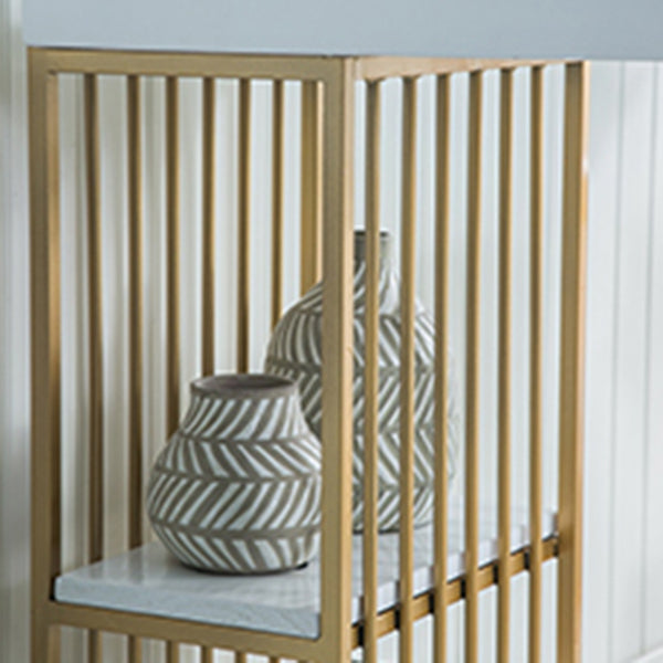 Solid Wood Bistro Table Metal Base Rectangle Bar Height Pub Table with Shelves