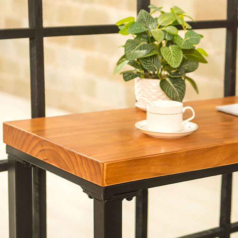 Industrial Solid Wood Bar Table Rectangle Dining Table for Kitchen Living Room