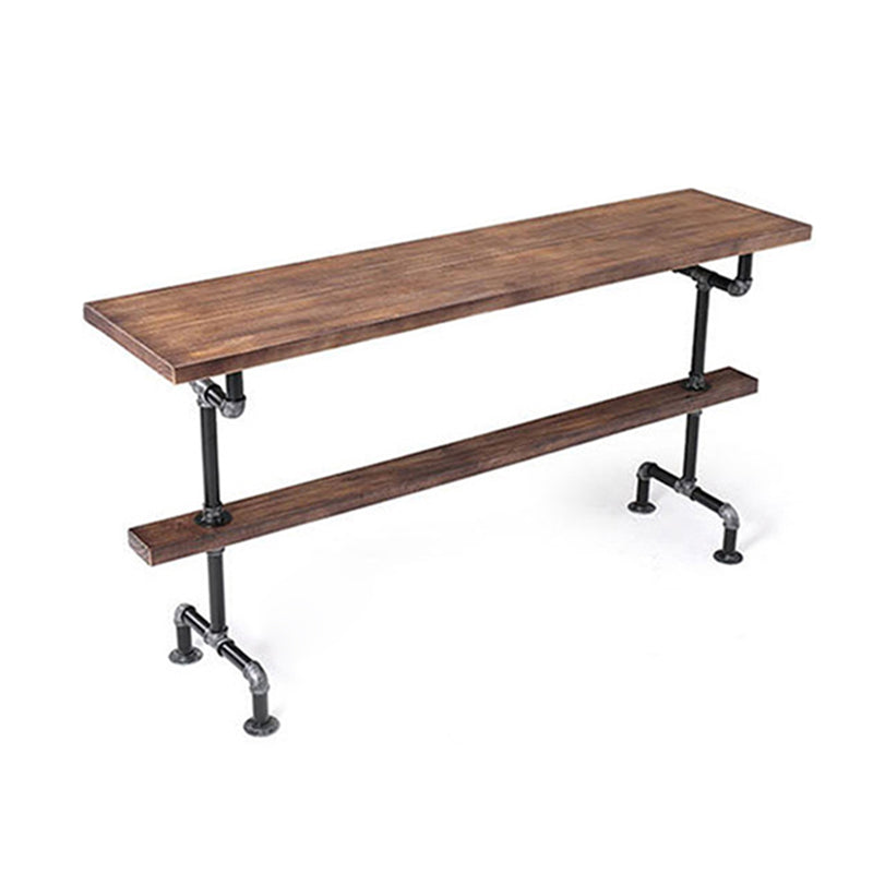 Contemporary Pub Table Solid Wood Rectangle Bar Table for Indoor