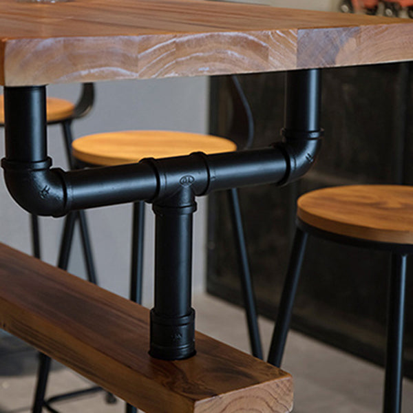 Contemporary Pub Table Solid Wood Rectangle Bar Table for Indoor