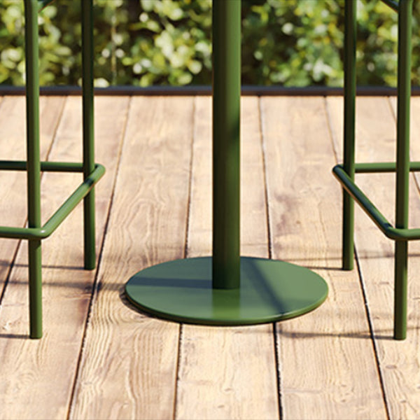 Contemporary Metal Round Bar Table Outdoor Pedestal Bar Dining Table