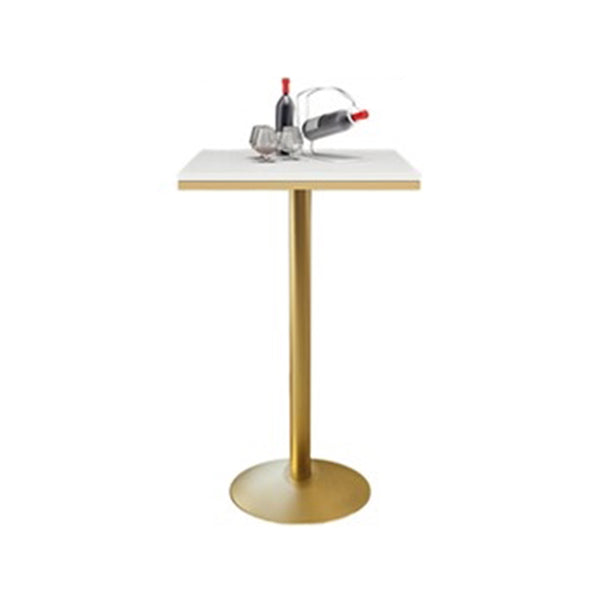 Glam Faux Marble Bar Table 41.3"H Pedestal Bar Height Cocktail Table with Metal Base