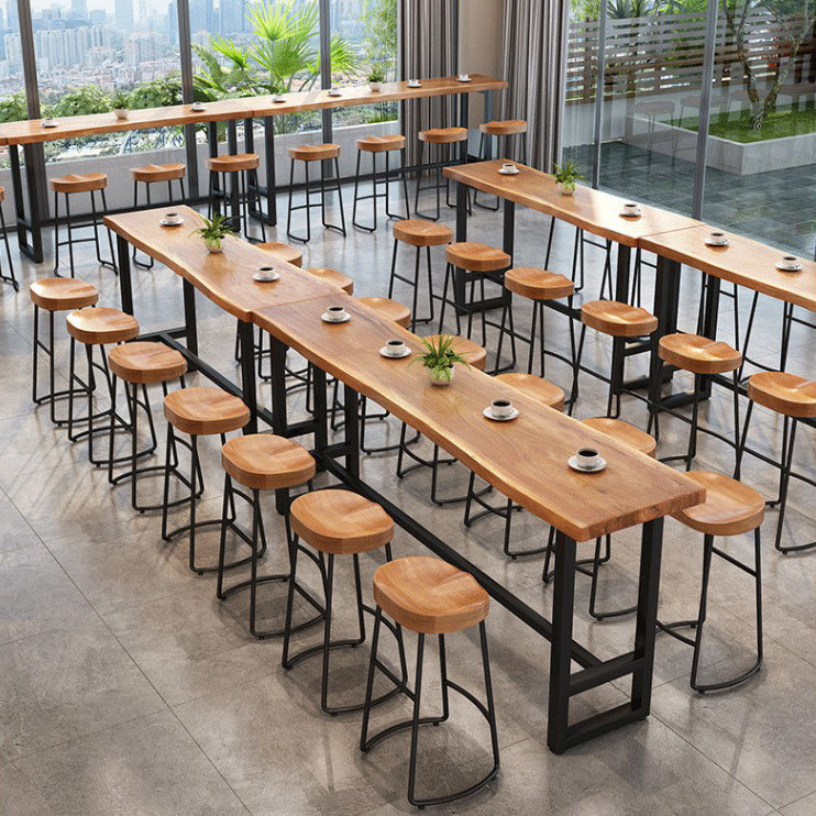 Modern Solid Wood Bar Table Rectangle Dining Table for Kitchen Living Room