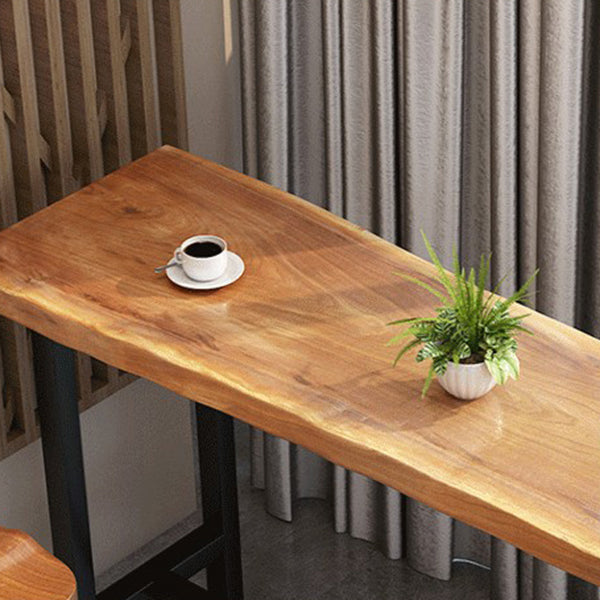 Modern Solid Wood Bar Table Rectangle Dining Table for Kitchen Living Room