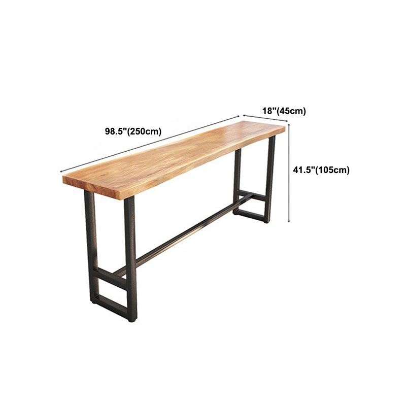 Modern Solid Wood Bar Table Rectangle Dining Table for Kitchen Living Room