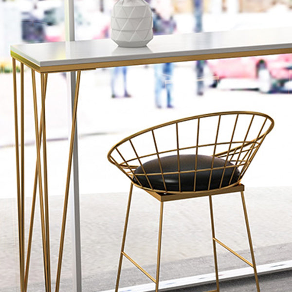 Modern White Wooden Bar Table Rectangle Dining Table with 4 Legs