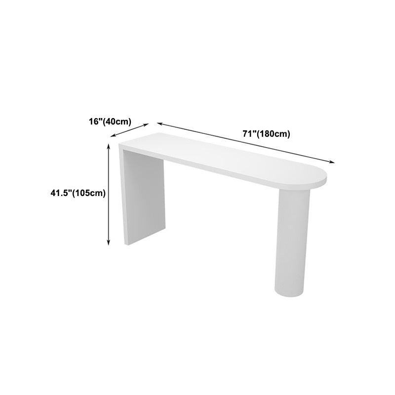 White Specialty Bar Dining Table Double Pedestal Wooden Bar Height Pub Table