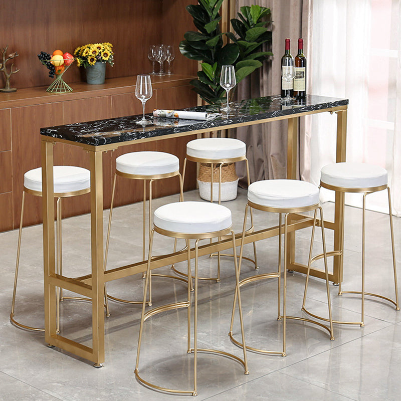 Glam Pub Table Solid Wood Bar Height Rectangle Bar Table for Breakroom