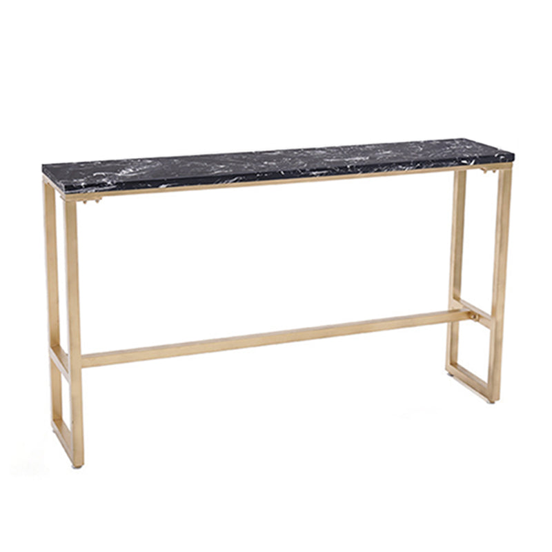 Glam Pub Table Solid Wood Bar Height Rectangle Bar Table for Breakroom
