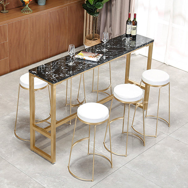 Glam Pub Table Solid Wood Bar Height Rectangle Bar Table for Breakroom