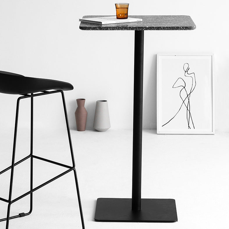 Square and Round  Pedestal Bar Table Modern Outdoor Stone Bar Table