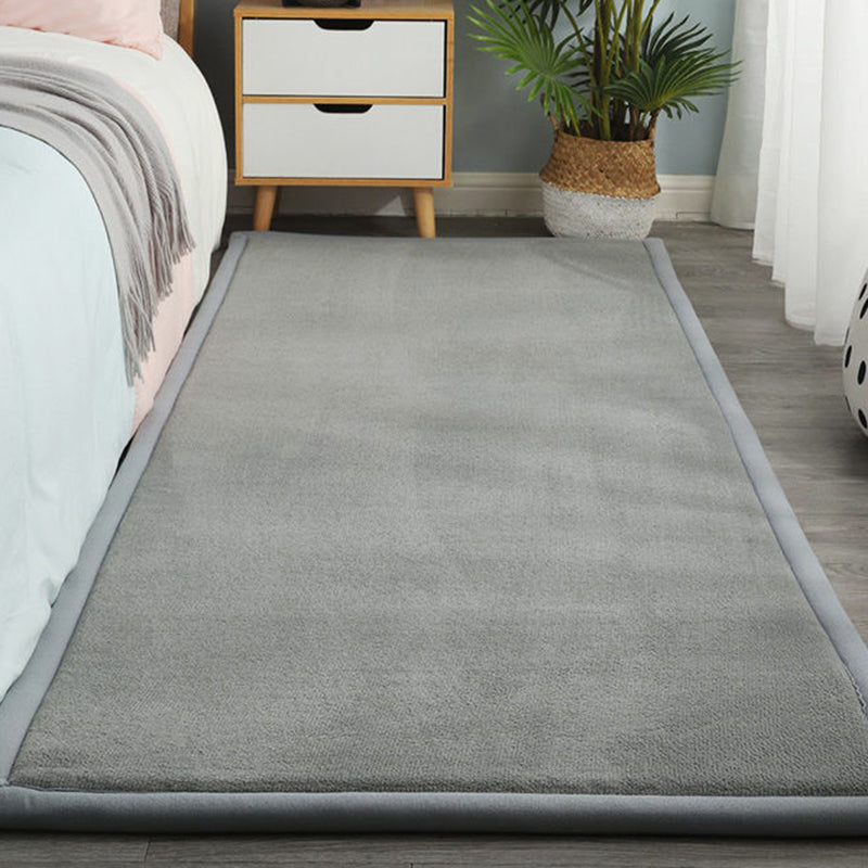 Solid Color Rug Short Velvet Living Room Carpet Polyester Washable Area Rug