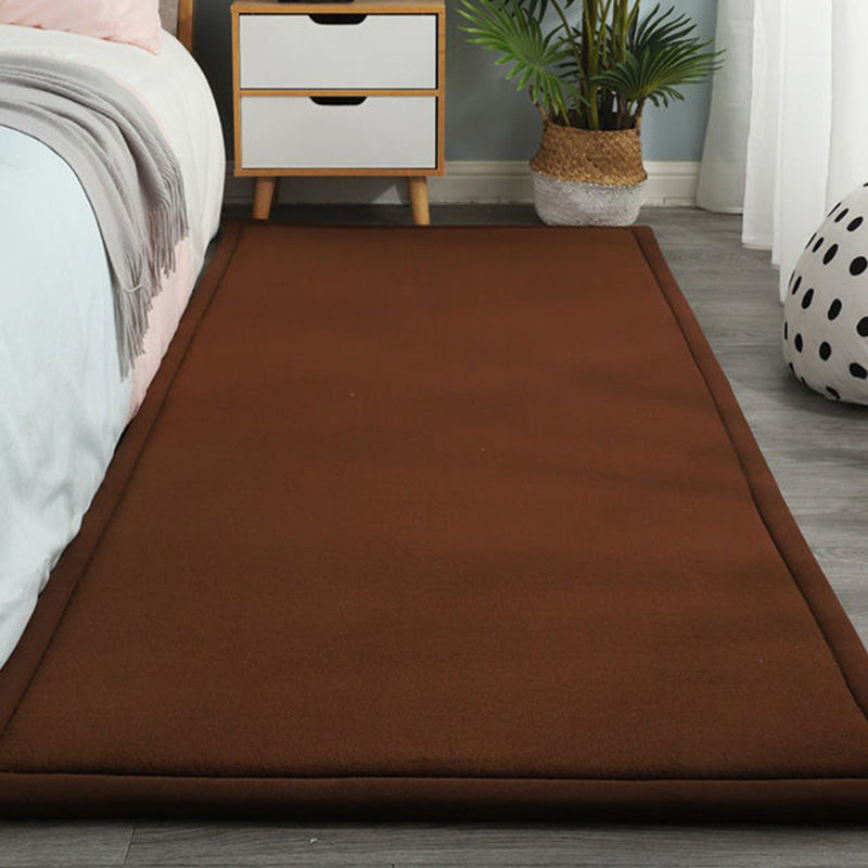 Solid Color Rug Short Velvet Living Room Carpet Polyester Washable Area Rug