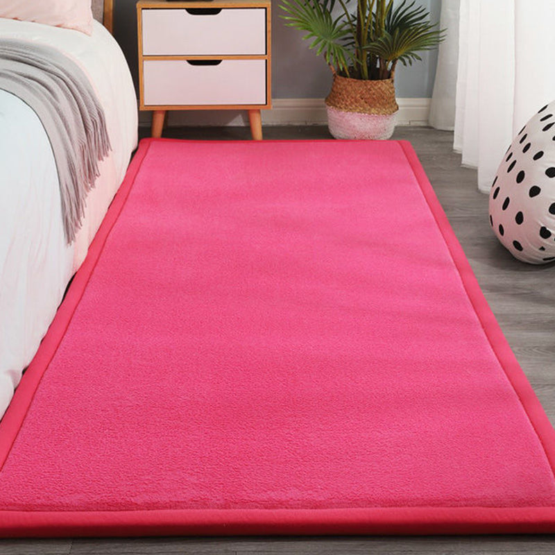 Solid Color Rug Short Velvet Living Room Carpet Polyester Washable Area Rug