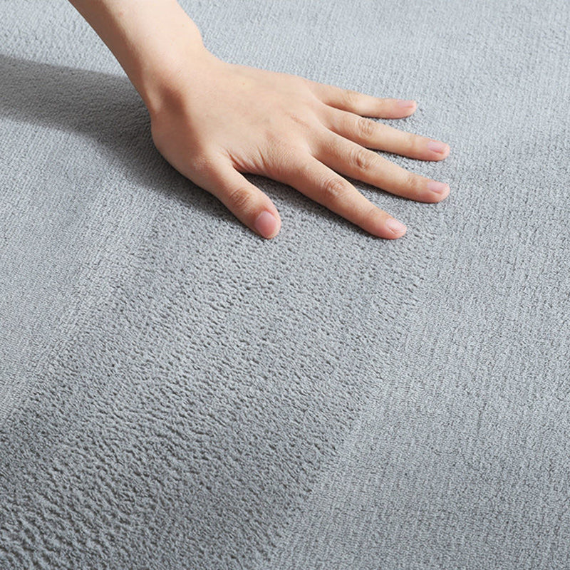 Solid Color Rug Short Velvet Living Room Carpet Polyester Washable Area Rug