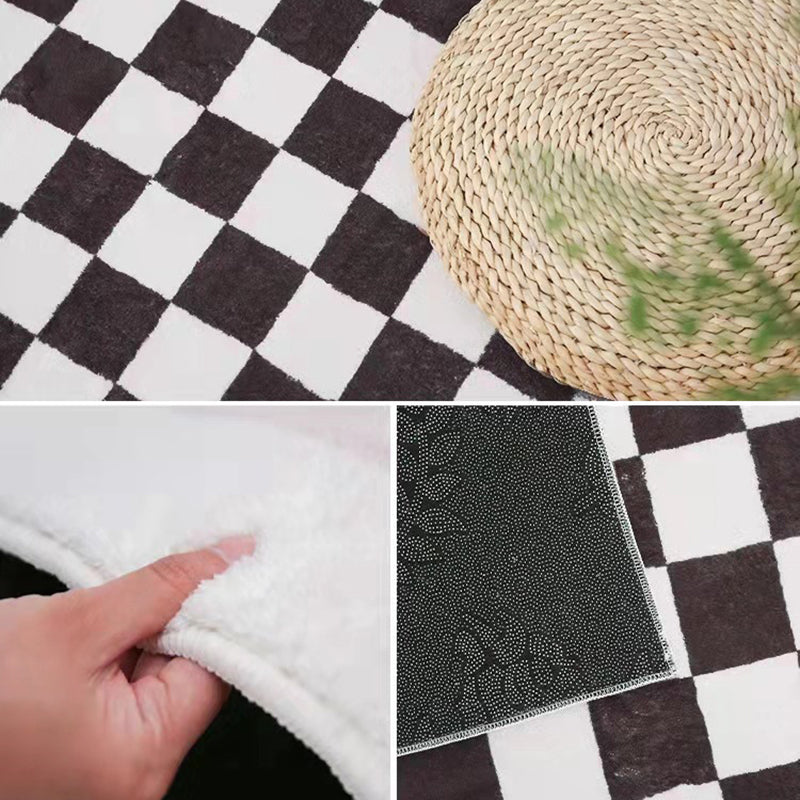 Geometric Pattern Rug Rectangle Shape Living Room Carpet Polyester Washable Area Rug