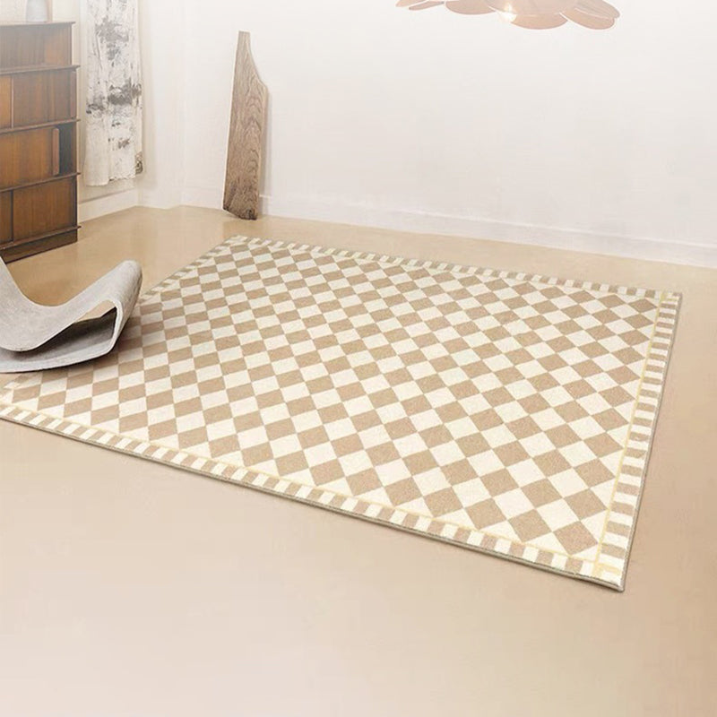 Geometric Pattern Rug Rectangle Shape Living Room Carpet Polyester Washable Area Rug